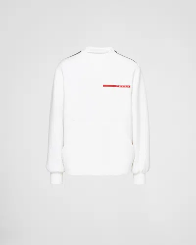 Prada Double Jersey Crew-neck Sweatshirt In White