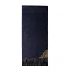 Prada Men's Double-faced Cashmere Scarf In Blue/camel