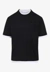 Prada Double Layer T-shirt In Black