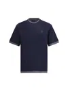 Prada Men Double Layer T-shirt In Blue