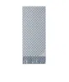 Prada Womens Blue Symbole Wool And Cashmere Scarf In Air Force Blue/white