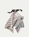 Prada Double Match Silk Scarf Halter Top In F0967 Nero Bianco