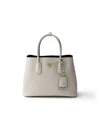 Prada Double Medium Saffiano Leather Bag In Gray
