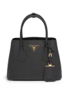 Prada Double Saffiano Leather Tote Bag In Black