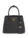 Prada Double Saffiano Leather Tote Bag In Black