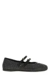 Prada Crystal Saffiano Dual Mary Jane Ballerina Flats