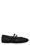 Prada Crystal Saffiano Dual Mary Jane Ballerina Flats