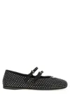 Prada Crystal Saffiano Dual Mary Jane Ballerina Flats