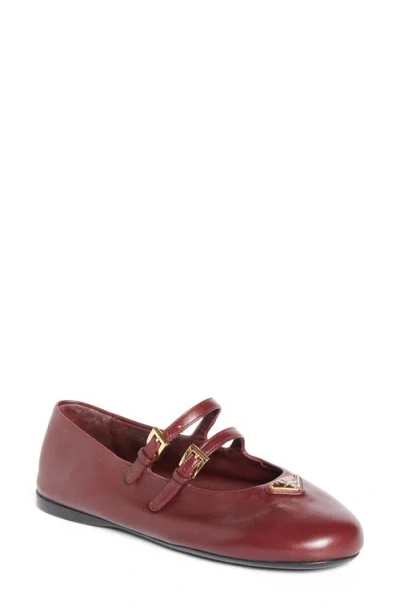 Prada Double Strap Mary Jane Flat