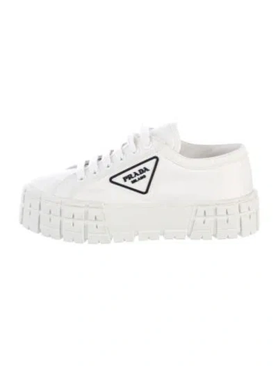 Pre-owned Prada Double Wheel Flatform Sneakers Chunky Sneakers In White