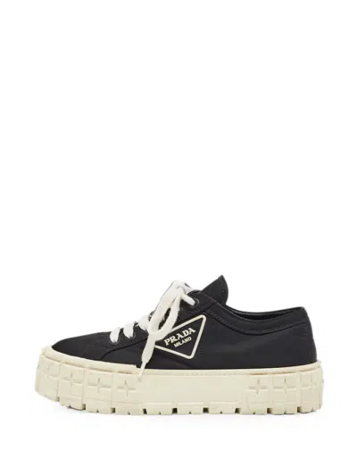 Pre-owned Prada Double Wheel Sneakers In Black