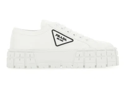 Pre-owned Prada Double Wheel Sneakers (women's)in White/black