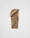 Prada Double Wool Hooded Scarf In Camel/white
