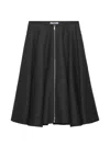 Prada Double Wool Midi-skirt In Black