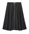 Prada Double Wool Midi-skirt In Black