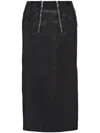 Prada Midi Leather Pencil Skirt In Schwarz