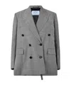 Prada Double-breasted Blazer In Gray