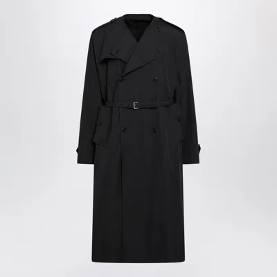 Prada Double-breasted Cotton-blend Trench Coat In Black