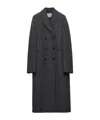 Prada Double-breasted Gingham-checked Mouliné Wool Coat In Black