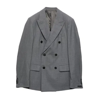 PRADA DOUBLE-BREASTED PEAK-LAPELS BLAZER