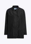 Prada Double-breasted Technical Taffeta Jacket In Black