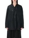 Prada Double-breasted Technical Taffeta Jacket In Black