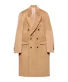 Prada Double-breasted Wool Blend Coat In Nude