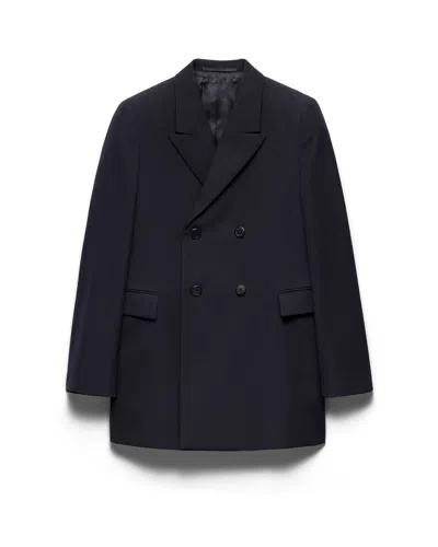 Prada Double-breasted Wool Jacket In Blau