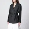 Prada Double-breasted Wool Jacket With Check Pattern In Black