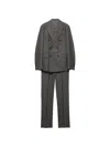 Prada Double-breasted Wool Suit In Gray