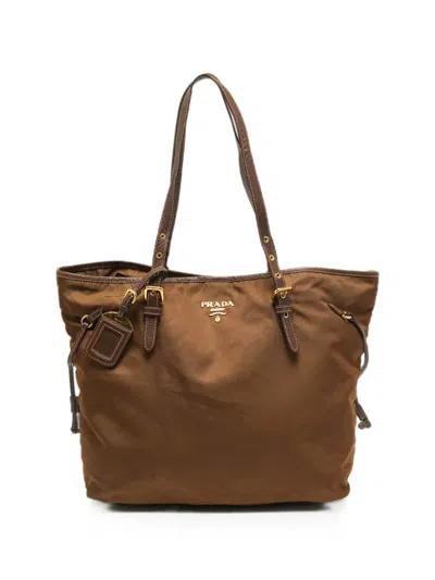 Pre-owned Prada Double-handle Tote Bag In Brown