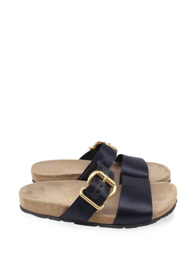 Pre-owned Prada Double-strap Slide Sandals In Blue