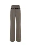 Prada Technical Wool Pants With Printed Belt In Grey