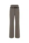 Prada Technical Wool Pants With Printed Belt In Argilla