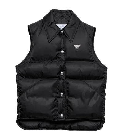 Prada Down-filled Re-nylon Gilet In Black