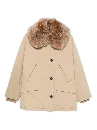 Prada Down Jacket Clothing In Brown