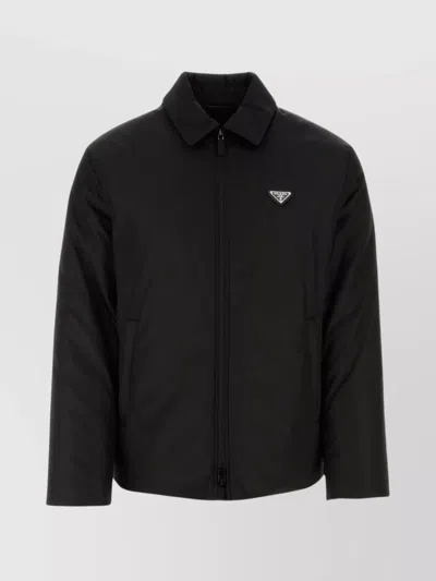 Prada Re-nylon Down Jacket In Black