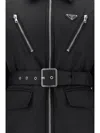 Prada Triangle Logo Padded Jacket In Black
