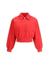 Prada Jackets With Long Sleeves And Ribbed Hem In Red