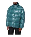 Prada Triangle Logo Glossy Down Jacket In Multi