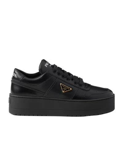 PRADA DOWNTOWN BOLD LEATHER SNEAKERS