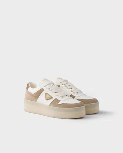 PRADA DOWNTOWN BOLD SNEAKER AUS NAPPA-LEDER UND WILDLEDER