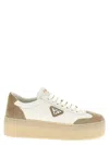 Prada Downtown Bold Nylon And Suede Sneakers In Transparent