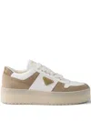 Prada Downtown Bold Nappa Leather And Suede Sneakers In Multi