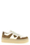 Prada Downtown Bold Nappa Leather And Suede Sneakers In Brown