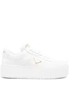 Prada White Leather Downtown Sneaker In White
