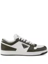 Prada Downtown Colour-block Leather Sneakers In White