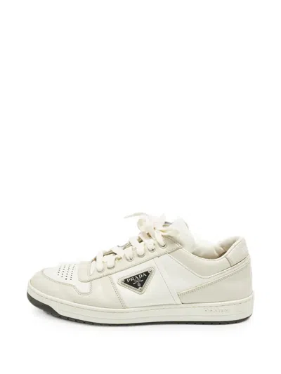 Pre-owned Prada Downtown Lace-up Sneakers In White