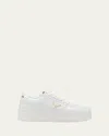 Prada Downtown Leather Low-top Sneakers In Bianco