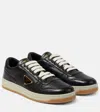 Prada Downtown Nappa Leather Sneakers In Black